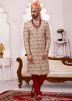 Off White Embroidered Readymade Sherwani