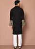 Readymade Black Cotton Printed Kurta