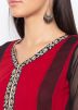 Red And Black Flared Readymade Kurta