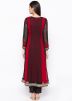 Red And Black Flared Readymade Kurta