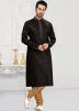 Readymade Black Printed Kurta Pajama