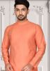 Orange Readymade Woven Kurta Pajama