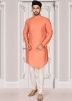 Orange Readymade Woven Kurta Pajama