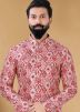 Multicolor Printed Silk Kurta Churidar Set
