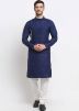 Blue Readymade Cotton Kurta With Churidaar