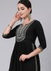 Readymade Black Embroidered Kurta Set