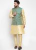 Readymade Green Silk Nehru Jacket