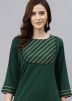 Green Readymade Laced Kurta