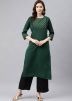 Green Readymade Laced Kurta