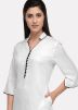 White Plain Kurta In Rayon