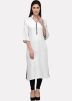 White Plain Kurta In Rayon