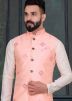 Cream Silk Kurta & Thread Embroided Nehru Jacket
