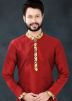 Red Thread Embroidered Kurta Pajama