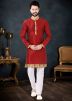 Red Thread Embroidered Kurta Pajama
