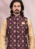 Readymade Beige Kurta Pajama With Jacket