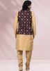 Readymade Beige Kurta Pajama With Jacket