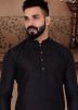 Black Silk Kurta With Jacket