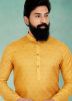 Yellow Color Cotton Readymade Kurta Pajama