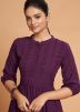 Purple Readymade Flared Kurta In Georgette