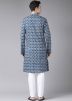 Blue Readymade Printed Kurta Pajama Set
