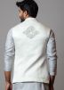 Off-White Embroidered Nehru Jacket