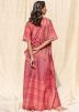 Pink Readymade Printed Kaftan in Silk