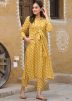 Readymade Yellow Printed Cotton Kurta Set