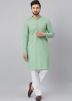 Green Chikankari Work Kurta Pajama