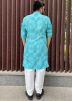 Readymade Blue Sequins Work Kurta Pajama