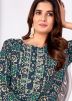 Blue Printed Kurta Set In Silk