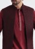 Readymade Maroon Embroidered Nehru Jacket