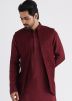 Maroon Handwork Embroidered Nehru Jacket