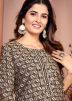 Brown Kurta Set In Printed Work
