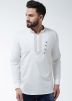White Embroidered Short Kurta