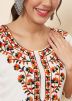 White Thread Embroidered Readymade Rayon Kurti