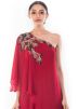Maroon Layered One shoulder Dress