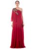 Maroon Layered One shoulder Dress
