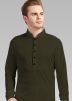 Readymade Green Lycra Pathani Suit