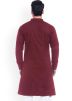 Maroon Embroidered Mens Kurta