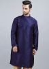 Blue Embroidered Readymade Kurta