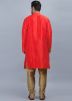 Red Mirror Work Kurta Pajama