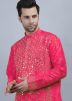Pink Embroidered Kurta Pajama