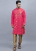 Pink Embroidered Kurta Pajama