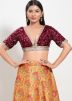 Maroon Color Silk Saree Blouse 