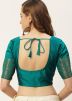 Round Neck Brocade Blouse Green