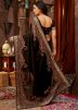 Black Embroidered Chiffon Saree
