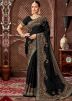 Black Embroidered Chiffon Saree