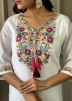 White Embroidered Chanderi Suit Set