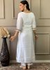 White Embroidered Chanderi Suit Set