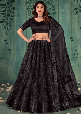 Black Sequins Embroidered Lehenga Choli